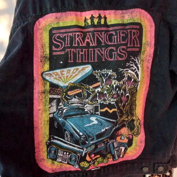 Stranger Things customized upcycled RAGE Against the Sewing Machine jacket SOLD - Picture 2 of 6